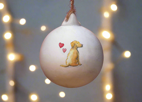 Labrador Yellow Ceramic Round Bauble